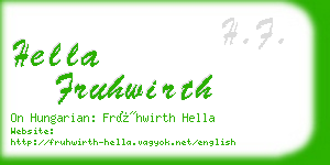 hella fruhwirth business card